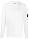 Men's Logo Wappen Crew Neck Knit Sweatshirt White - STONE ISLAND - BALAAN 2