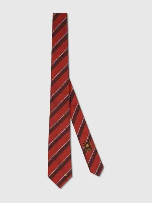 Horsebit Silk Jacquard Tie Red - GUCCI - BALAAN 2