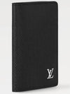 Pocket Organizer Taiga Leather Card Wallet Black - LOUIS VUITTON - BALAAN 3