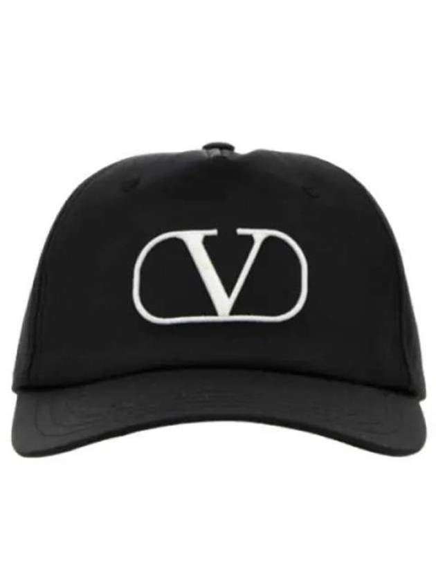 Signature V Logo Ball Cap Black - VALENTINO - BALAAN 2