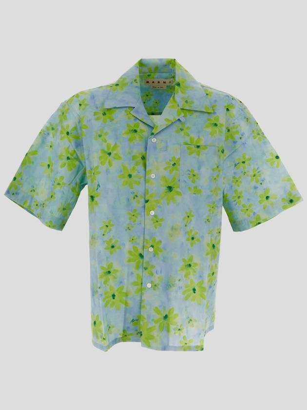 Parade Print Bowling Poplin Short Sleeve Shirt Light Green - MARNI - BALAAN 3