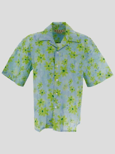 Parade Print Bowling Poplin Short Sleeve Shirt Light Green - MARNI - BALAAN 2