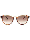 Dark Havana Gold Tone Metal Round Lens Sunglasses - LINDA FARROW - BALAAN 1