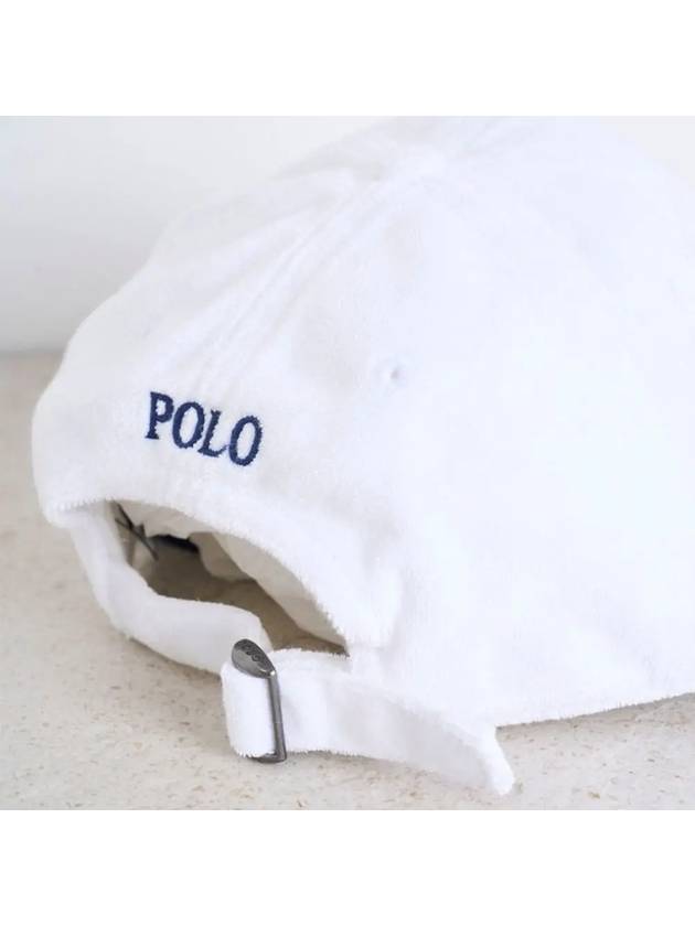 Pony Logo Cotton Terry Ball Cap White - POLO RALPH LAUREN - BALAAN 4