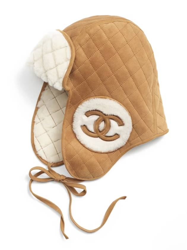 Coco Neju 24 25 Collection Lambskin Beige Roasted Chestnut Hat - CHANEL - BALAAN 8