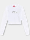 F Slimmy Cutout Logo Crop Sweatshirt White - DIESEL - BALAAN 10