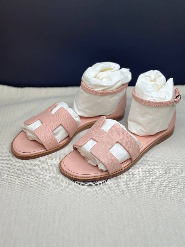 Santorini Sandals Palladium Rose Pale - HERMES - BALAAN 2