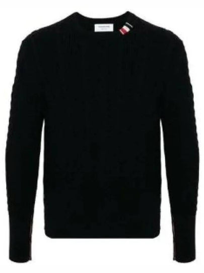 RWB Cable Wool Knit Top Navy - THOM BROWNE - BALAAN 2