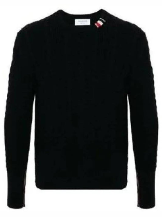 RWB Cable Wool Knit Top Navy - THOM BROWNE - BALAAN 2