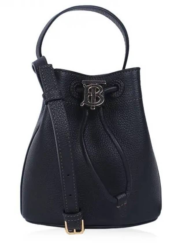 Mini Grainy Leather TB Bucket Bag Black - BURBERRY - BALAAN 2