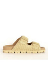 Triangle Logo Knit Slippers Beige - PRADA - BALAAN 6