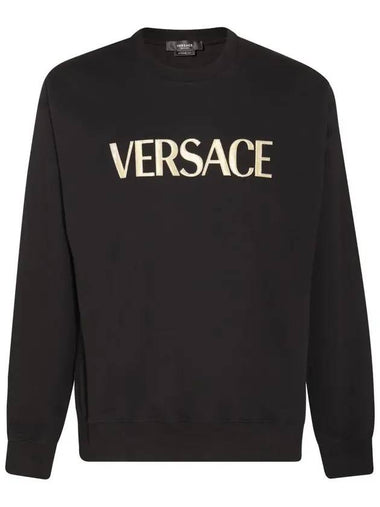 Metallic Logo Sweatshirt Black - VERSACE - BALAAN 1