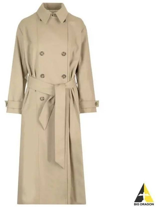 Double Brested Twill Cotton Trench Coat Beige - A.P.C. - BALAAN 2