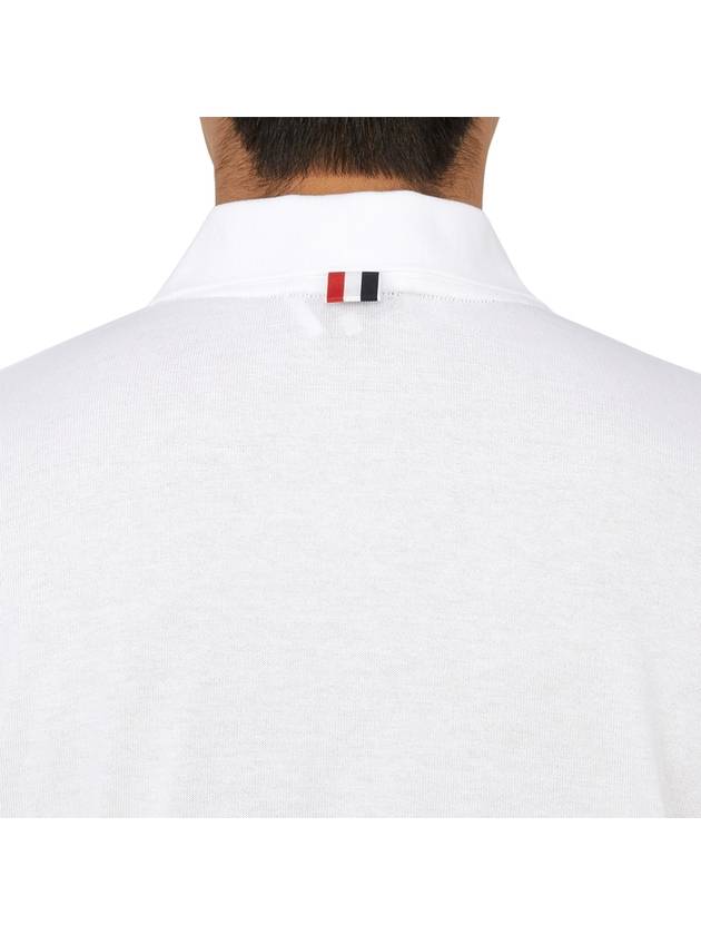 Lightweight Cotton Short Sleeve Polo Shirt White - THOM BROWNE - BALAAN 7