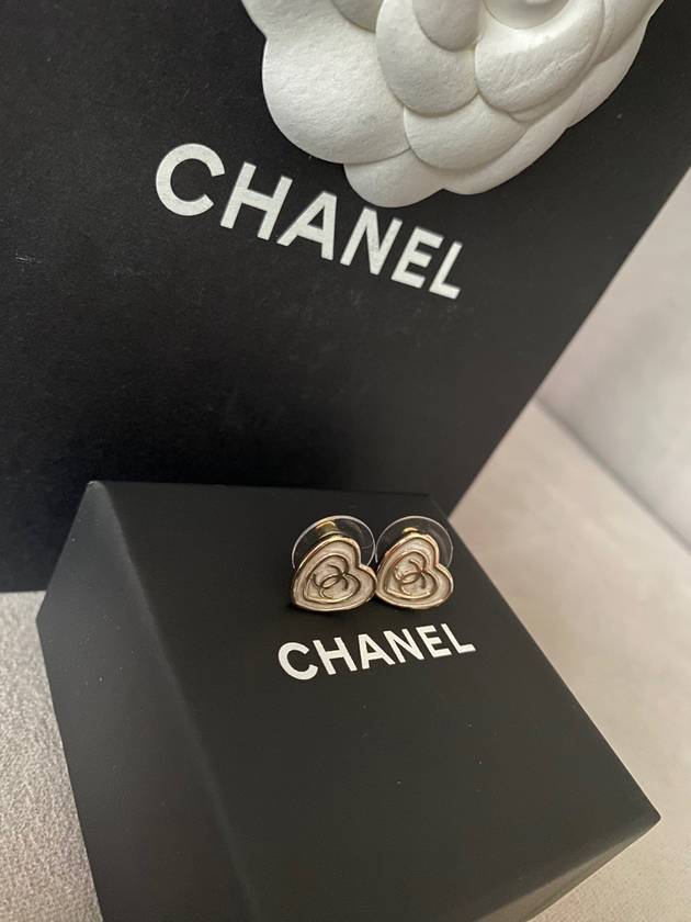 CC logo heart earrings pearl gold earringsABD346 - CHANEL - BALAAN 6