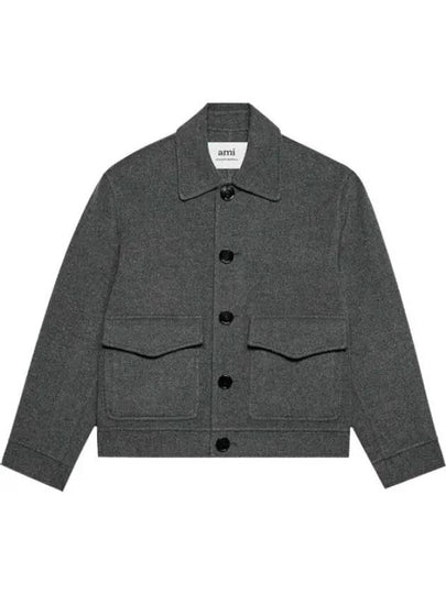 Flap Pocket Wool Cashmere Jacket Grey - AMI - BALAAN 2