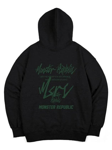 Movement lettering deep green hoodie black - MONSTER REPUBLIC - BALAAN 1