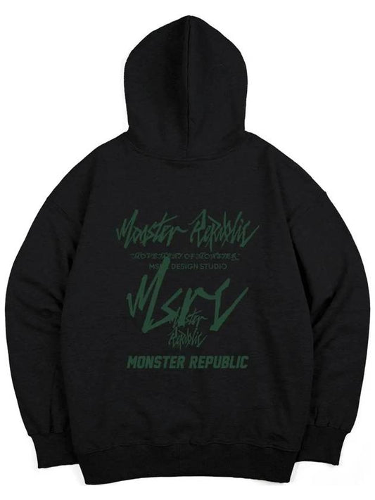Movement lettering deep green hoodie black - MONSTER REPUBLIC - BALAAN 1