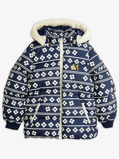 kids padding Flowers aop hooded puffer jacket 2471011660 - MINI RODINI - BALAAN 1