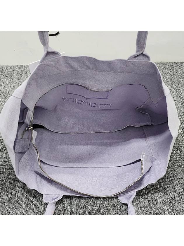 Yenky Zipper Logo Washed Cotton Tote Bag Lilac - ISABEL MARANT - BALAAN 8