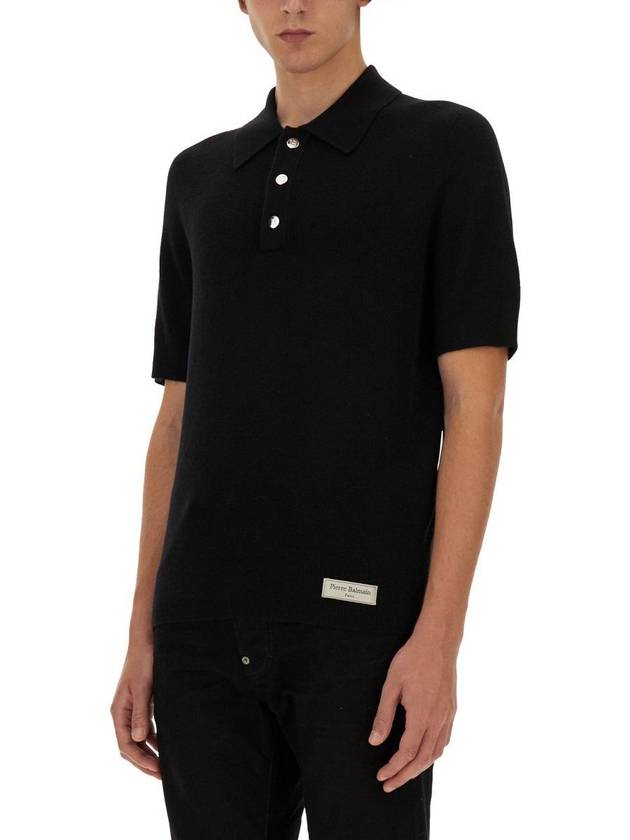 Balmain Merino Wool Polo Shirt - BALMAIN - BALAAN 4