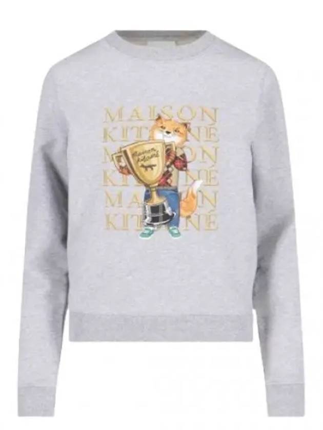 Fox Champion Print Sweatshirt Grey - MAISON KITSUNE - BALAAN 2