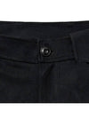 Suede Wide Bermuda Shorts Navy - NOIRER - BALAAN 5