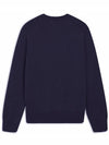 Fox Head Patch Regular Round Neck Pullover Knit Top Navy - MAISON KITSUNE - BALAAN 3