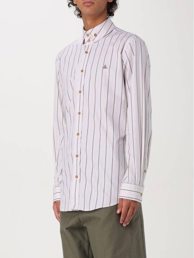 ORB Embroidered Striped Long Sleeve Shirt Beige - VIVIENNE WESTWOOD - BALAAN 6