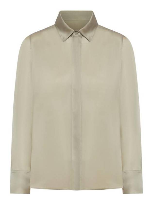 Nola Silk Organza Long Sleeve Shirt Khaki - MAX MARA - BALAAN 1