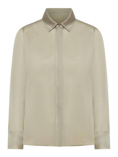 Nola Silk Organza Long Sleeve Shirt Khaki - MAX MARA - BALAAN 1