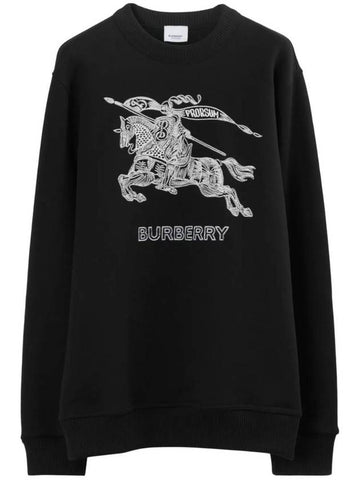 Embroidered EKD Logo Sweatshirt Black - BURBERRY - BALAAN 1