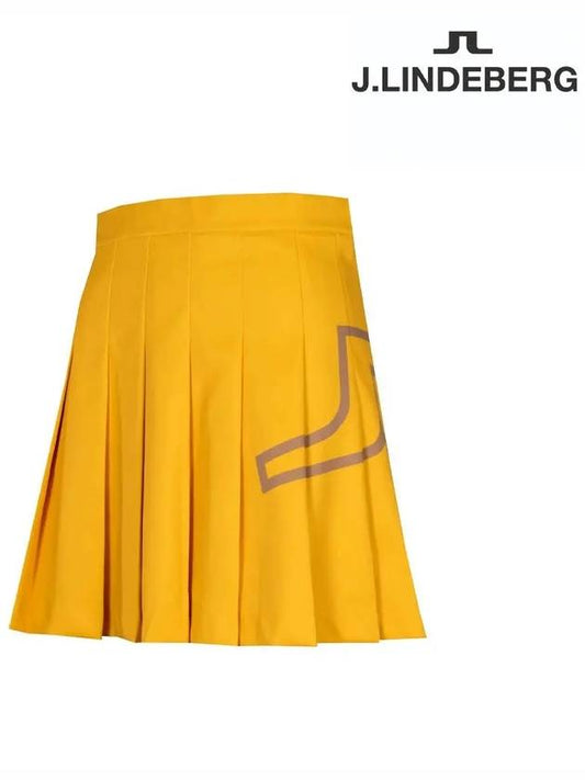 Women's NAOMI Pleated Skirt Yellow - J.LINDEBERG - BALAAN 2