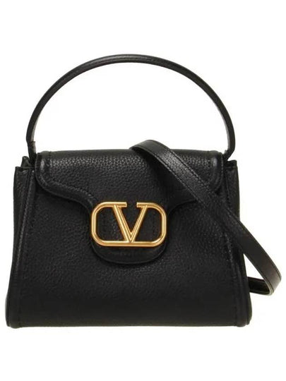 Signature V Logo Tote Bag Black - VALENTINO - BALAAN 2