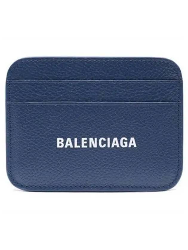 Grainy Leather Cash Card Holder  Navy - BALENCIAGA - BALAAN 2