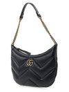 Marmont Small Leather Shoulder Bag Black - GUCCI - BALAAN 3