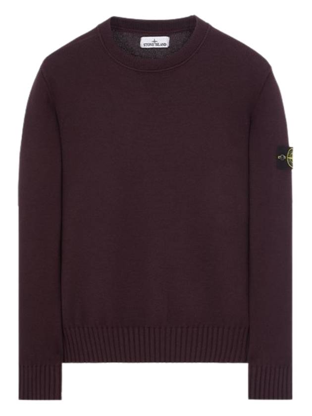 Logo Patch Knit Top Dark Burgundy - STONE ISLAND - BALAAN 2