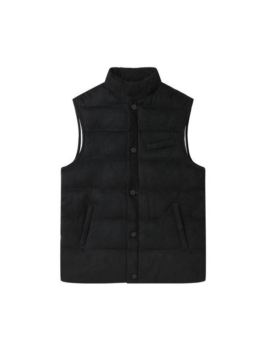 Men's Suede Padding Vest Black - SOLEW - BALAAN 2