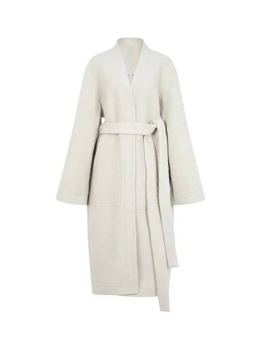 WOMEN Alpaca Wool Belted Coat Light Beige 271383 - RICK OWENS - BALAAN 1