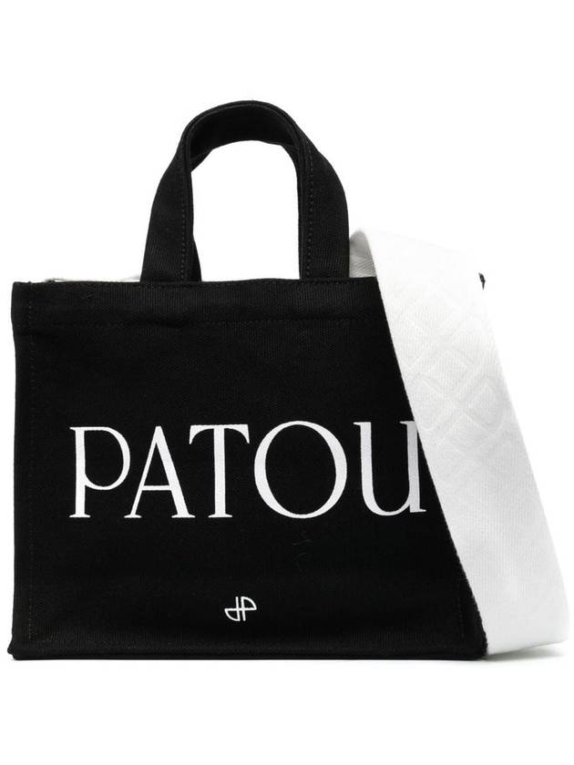 Logo Print Cotton Tote Bag Black - PATOU - BALAAN 5