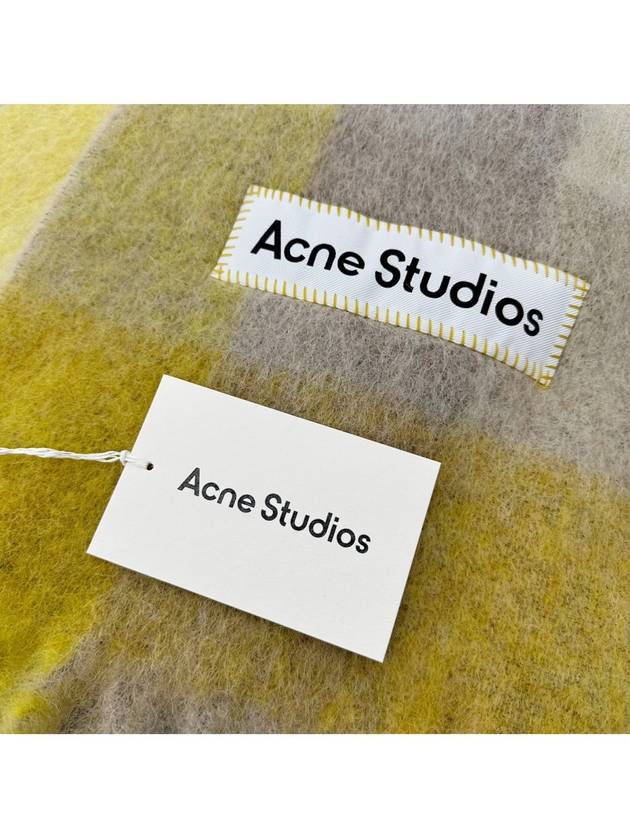 Check Mohair Muffler Beige Yellow - ACNE STUDIOS - BALAAN 5