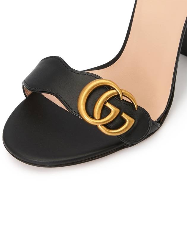 Women's GG Marmont Logo Sandals Heel Black - GUCCI - BALAAN.