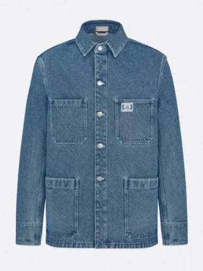 Charm Overshirt Cotton Twill Denim Jacket Blue - DIOR - BALAAN 2