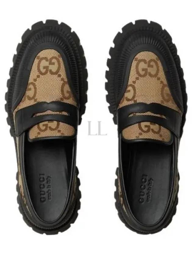 Men's Novo GG Jacquard Chunky Loafer Camel Black - GUCCI - BALAAN 2