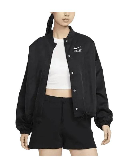 Air Woven Bomber Jacket Playful Black - NIKE - BALAAN 1