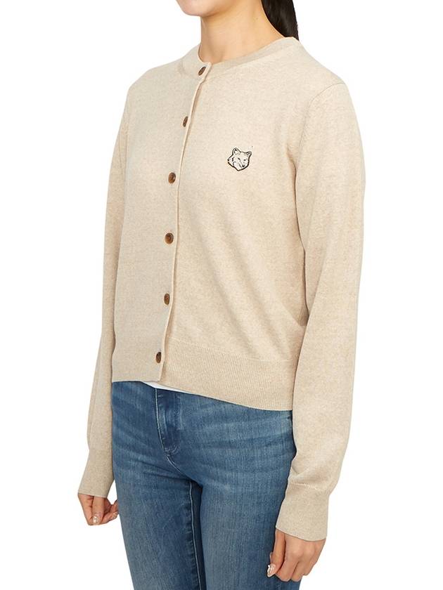 Bold Fox Head Patch Regular Cardigan Beige Melange - MAISON KITSUNE - BALAAN 4