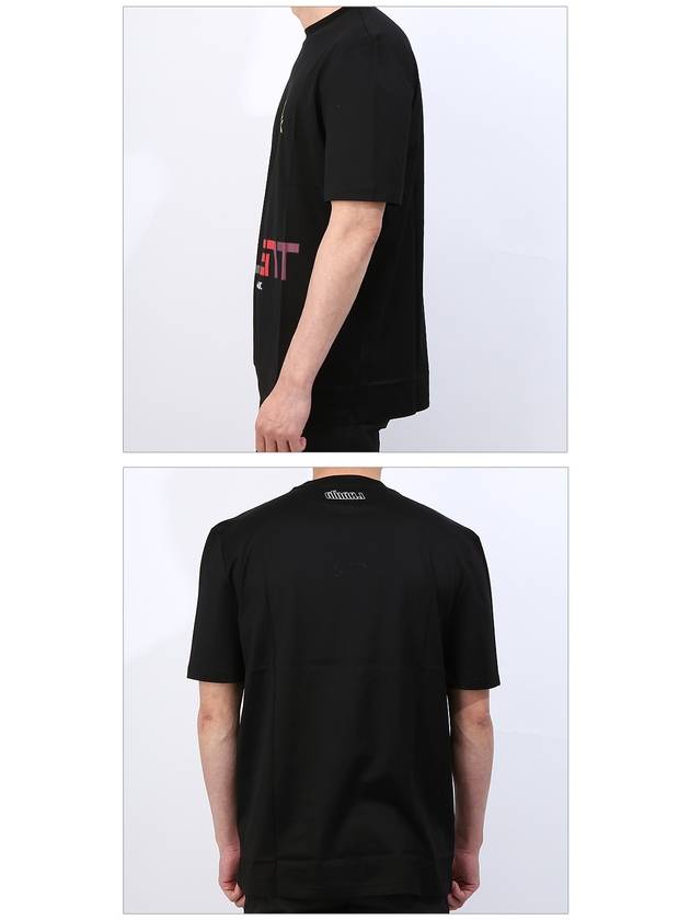 Print Short Sleeve T-Shirt Black - LANVIN - BALAAN 4