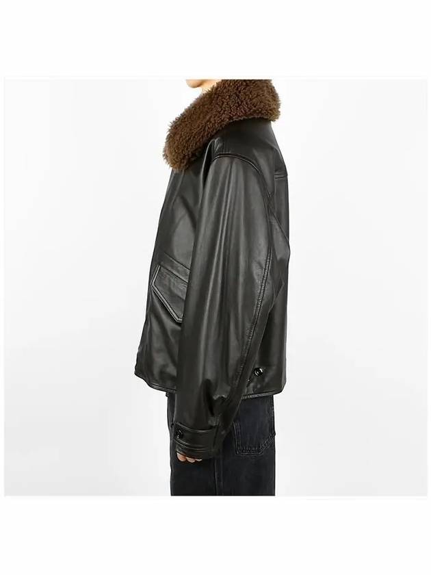 OW1101 LL095 BR507 Quilted Leather Shearling Collar Blouson Jacket - LEMAIRE - BALAAN 3