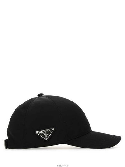 Re-Nylon Triangle Logo Baseball Cap Black - PRADA - BALAAN 2