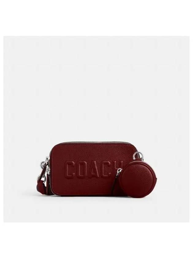 Charter Logo Graphic Slim Cross Bag Red - COACH - BALAAN 2